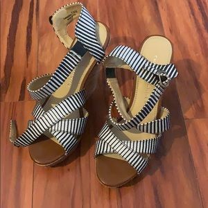 Black and white striped wedges